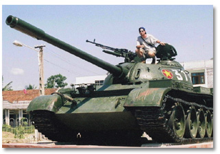 Vietnamese tank outside Dak To, Vietnam
